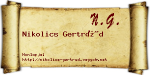 Nikolics Gertrúd névjegykártya